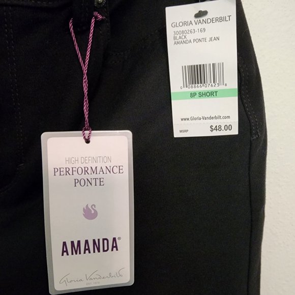 NWT‎ Gloria Vanderbilt Amanda Black Jeans - Picture 3 of 6
